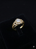 14K Gold Filled Halo Ring – Hypoallergenic, Everyday Wear Luxury Design